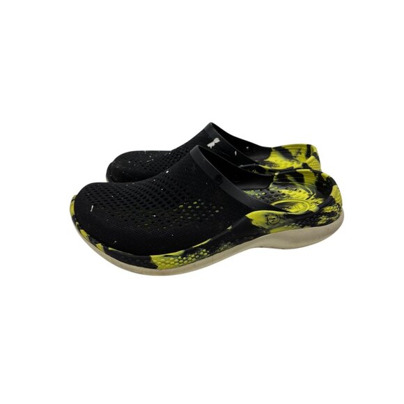 Crocs Unisex Black & Yellow Perforated Slip-On Mens Size 5 Women’s  Size 7 - Picture 3 of 7